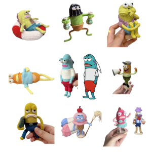 SpongeBob Crochet DIY Kit  Bikini Bottom Characters Keychain Amigurumi
